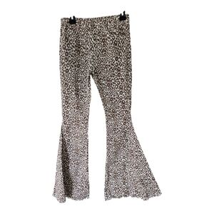 Altar'd State Bell Bottom Denim Pants Womens Sz M Animal Print 90s Retro…